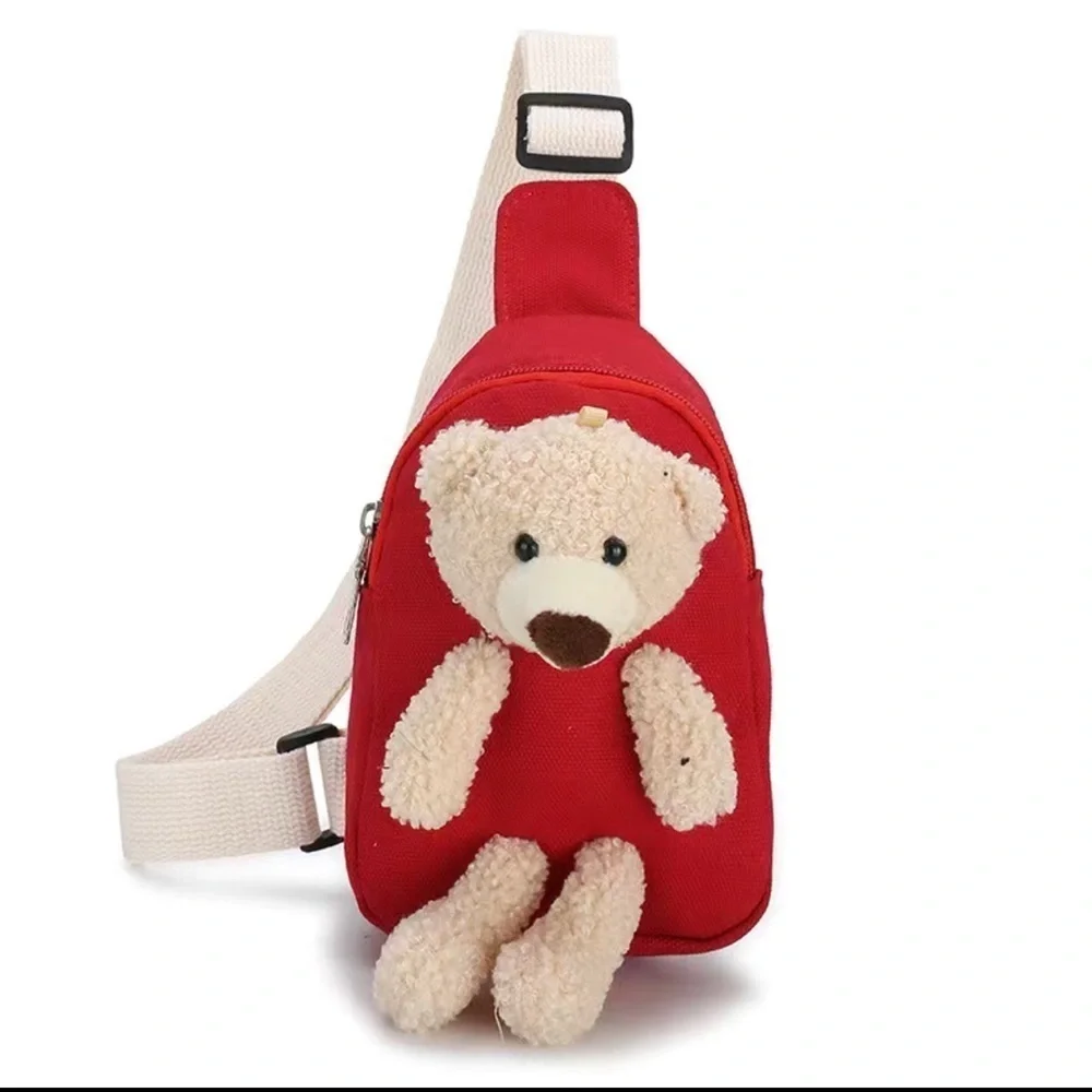 Kids‎ Small crossbody bag, canvas with stuffed bear​